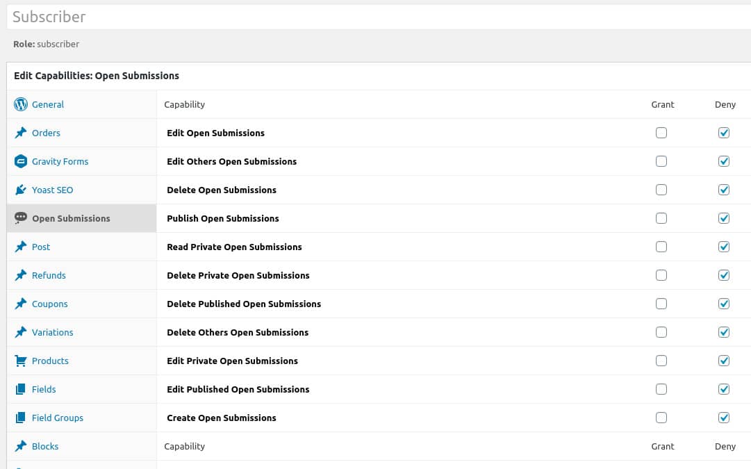 Members Permissions Before