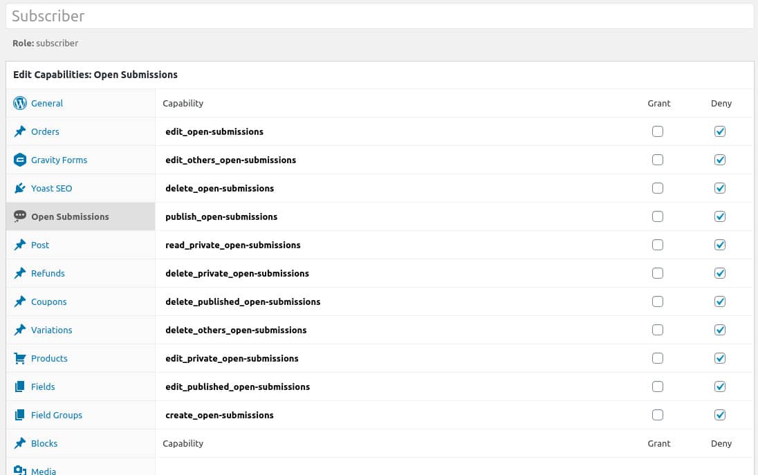 Members Permissions Before