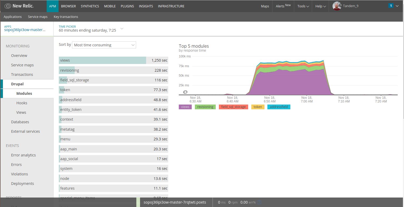 New Relic Before Tweaks Results