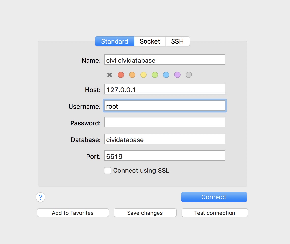 Sequel Pro Connection Screen