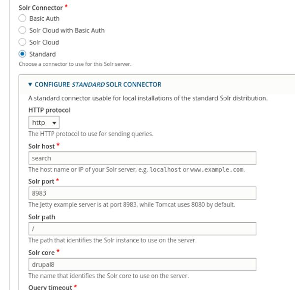 Drupal 8 Search API Solr Settings