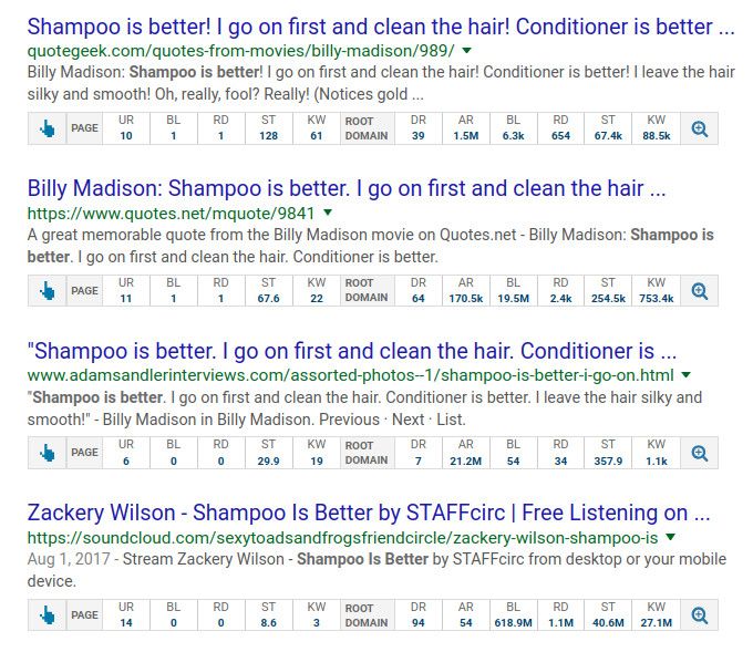ahrefs Google search toolbar example